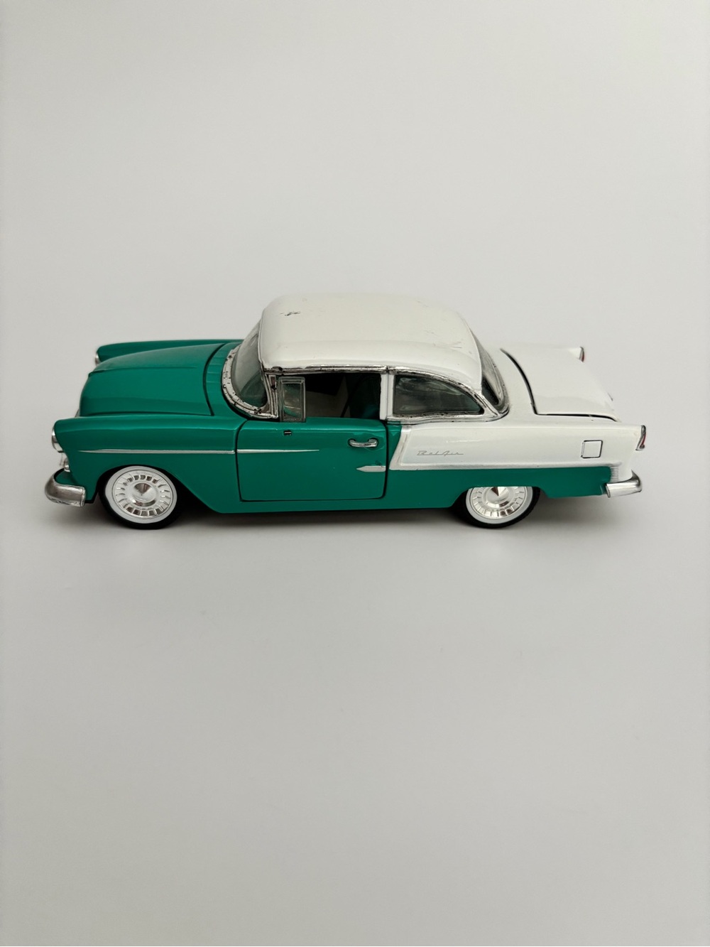 Arko 1955 Chevrolet Bel Air Plastic Model Car 6 Inch Green White